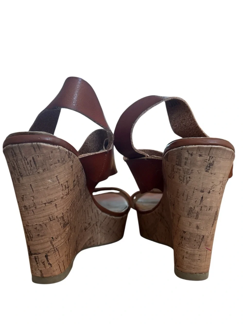American Eagle Outfitters Cognac Cork Wedge Sandals